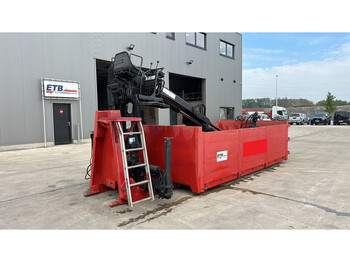 Onbekend CONTAINER WITH CRANE (HIAB CRANE 102 / KNIJPER/ GOOD WORKING CONDITION) - Contentor ampliroll