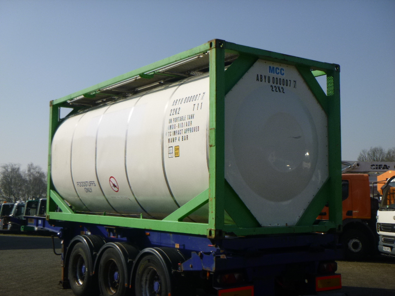 Contentor cisterna, Semi-reboque Danteco Food tank container inox 20 ft / 25 m3 / 1 comp: foto 3