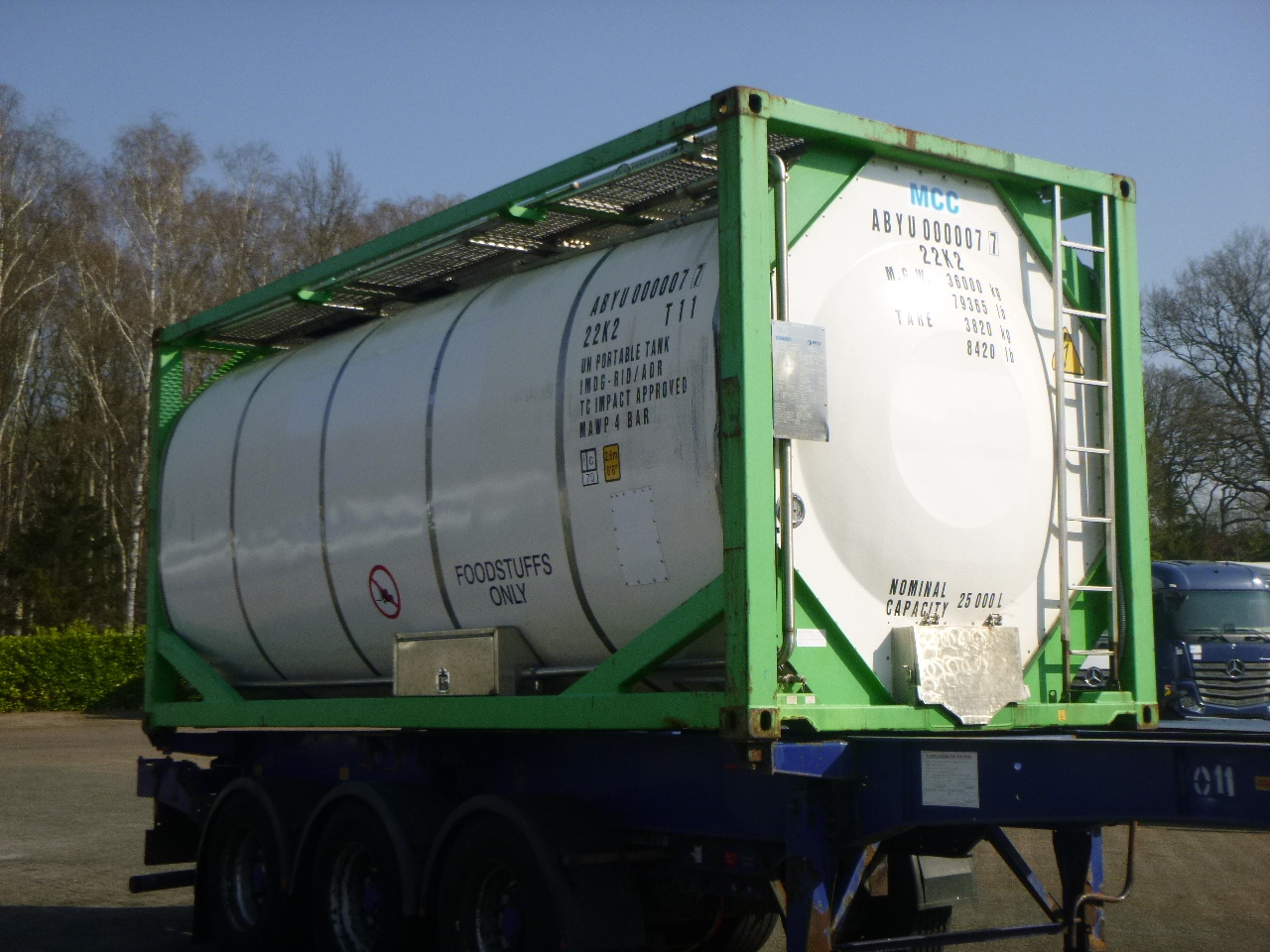 Contentor cisterna, Semi-reboque Danteco Food tank container inox 20 ft / 25 m3 / 1 comp: foto 2