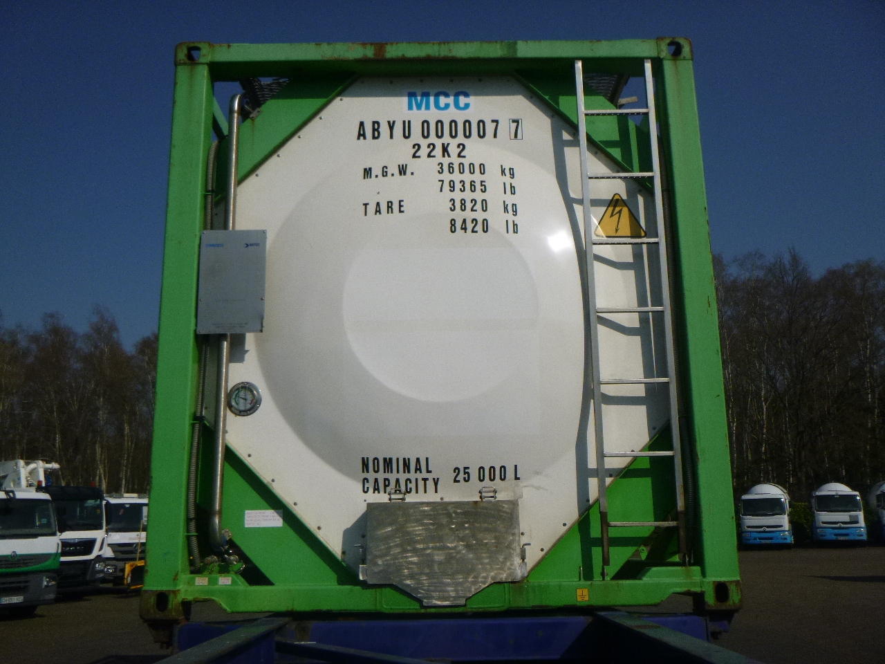 Contentor cisterna, Semi-reboque Danteco Food tank container inox 20 ft / 25 m3 / 1 comp: foto 5