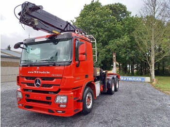 Camião de transporte de madeira, Camião grua Mercedes-Benz Actros 3360 GRUMIER-steel suspension-alcoa: foto 1