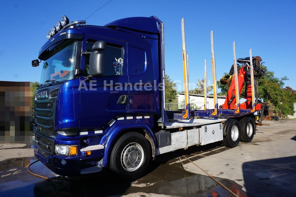 Camião de transporte de madeira, Camião grua Scania R580 V8 LL 6x4 Palfinger-M120Z79 *Retarder/ACC: foto 2