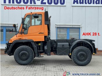 Unimog U400 4x4 Zapfwelle Hydraulik V. + H. AHK 28 t. - camião