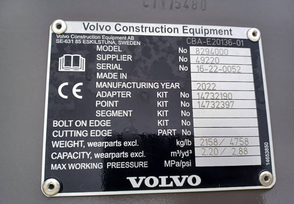 Balde por Máquina de construção Volvo CAZO EC 380 E EC350: foto 3