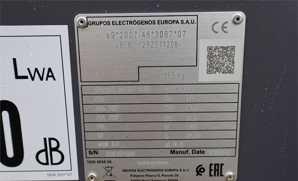 Gerador elétrico Atlas Copco QAS 45 KD S5 Valid inspection, *Guarantee! Diesel,: foto 13