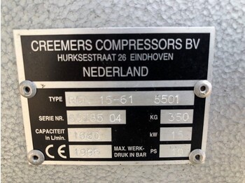 Compressor de ar Creemers RCN 15-61 15 kW 1660 Liter/min 15 bar schroefcompressor: foto 4