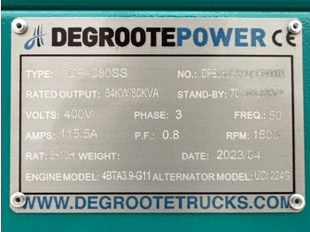 DEGROOTE POWER* DP-C80SS 80KVA - Gerador elétrico: foto 4