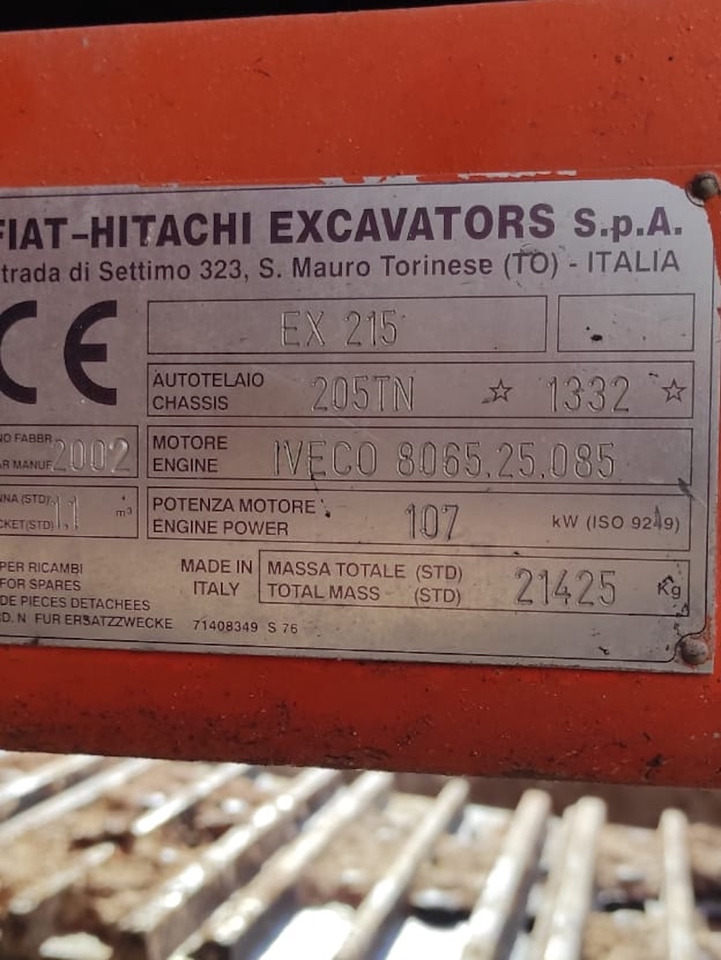 Escavadora de rastos FIAT HITACHI EX215: foto 15