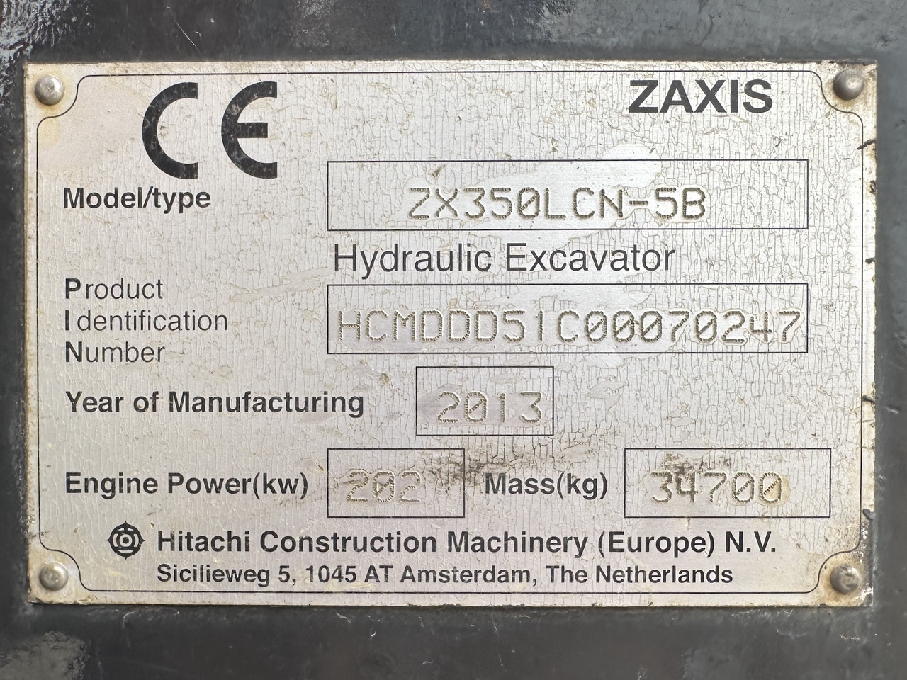 Escavadora de rastos HITACHI ZX350LCN-5B: foto 7