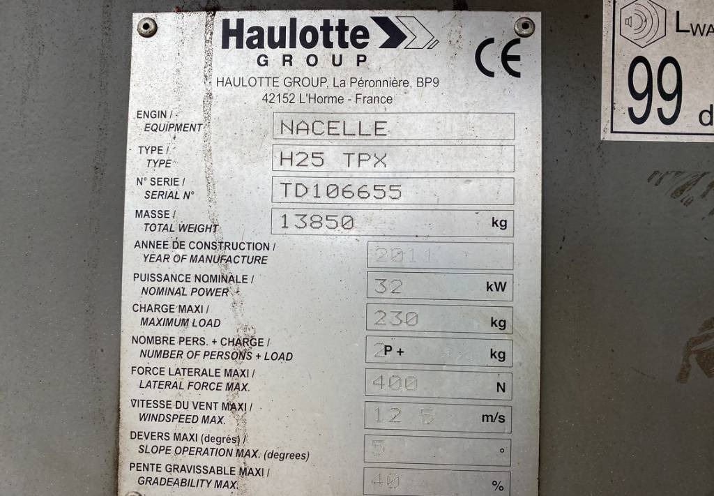 Plataforma telescópica Haulotte H25TPX Telescopic 4x4 Diesel Boom Work Lift 2530cm: foto 10