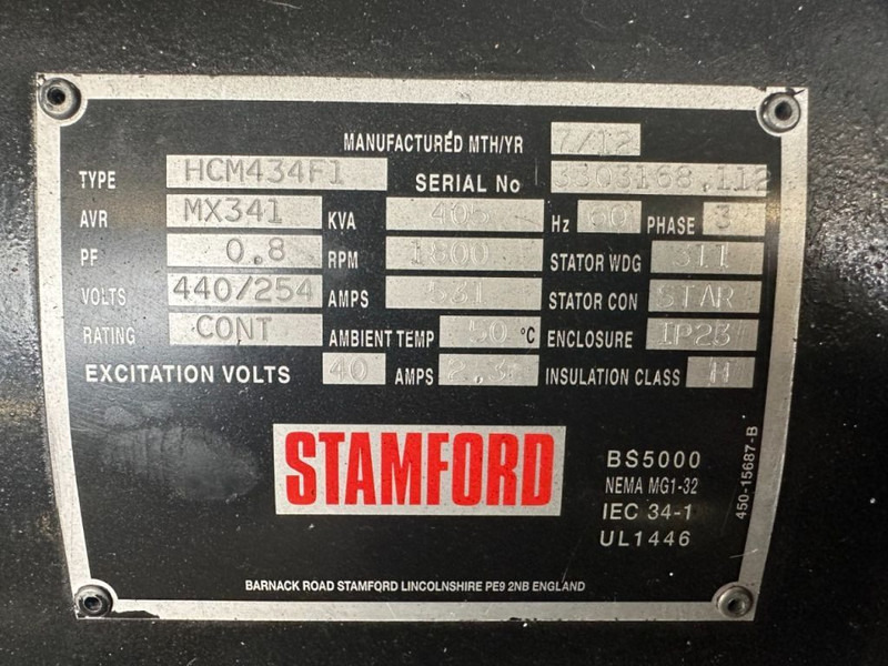 Gerador elétrico John Deere 6090 HFG 84 Stamford 405 kVA generatorset: foto 14