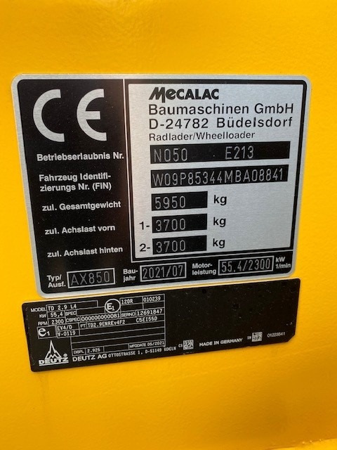 Pá carregadora de rodas Mecalac AX850: foto 2