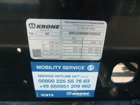 Reboque transportador de contêineres/ Caixa móvel novo Krone AZ 18,Lafette Neu: foto 9