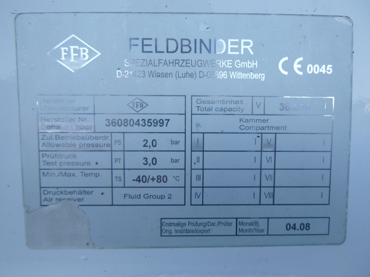 Leasing de Feldbinder Powder tank alu 36 m3 / 1 comp + compressor Feldbinder Powder tank alu 36 m3 / 1 comp + compressor: foto 24