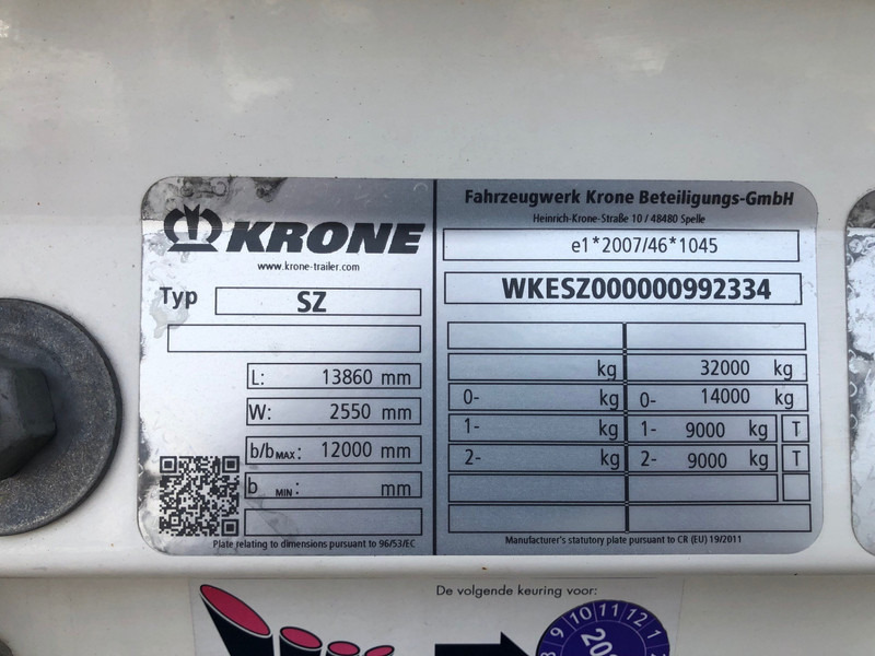Semi-reboque furgão Krone SZ Dry Liner / Box Trailer / Stuuras / Laadklep / APK TUV 08-24: foto 15