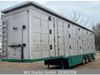 Semi-reboque transporte de gado Menke-Janzen 3 Stock , Lenkachse , Hubdach: foto 1