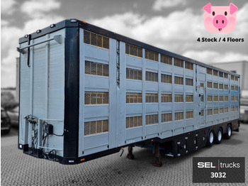 Semi-reboque transporte de gado Menke-Janzen Hubdach / 4 Stock / Ferkel / HUBDACH / LENK: foto 1