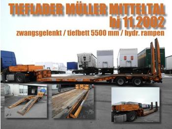 Semi-reboque baixa para transporte de máquinas pesadas Müller-Mitteltal TIEFBETTSATTEL 5500 mm / zwangsgelenkt / 2-achs: foto 1