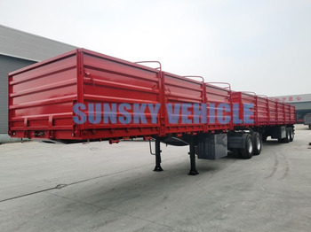 Semi-reboque plataforma/ Caixa aberta para transporte de materiais a granel novo SUNSKY 40FT drop side wall semi trailer: foto 5
