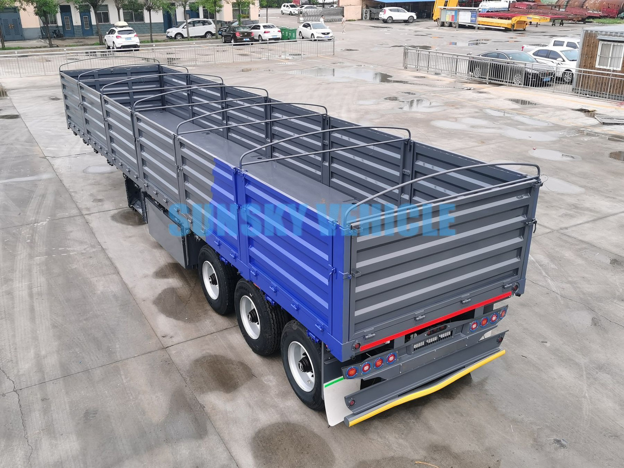 Semi-reboque plataforma/ Caixa aberta para transporte de materiais a granel novo SUNSKY 40FT drop side wall semi trailer: foto 6