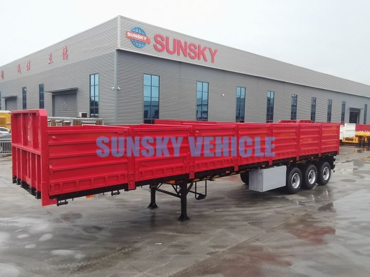 Semi-reboque plataforma/ Caixa aberta para transporte de materiais a granel novo SUNSKY 40FT drop side wall semi trailer: foto 8