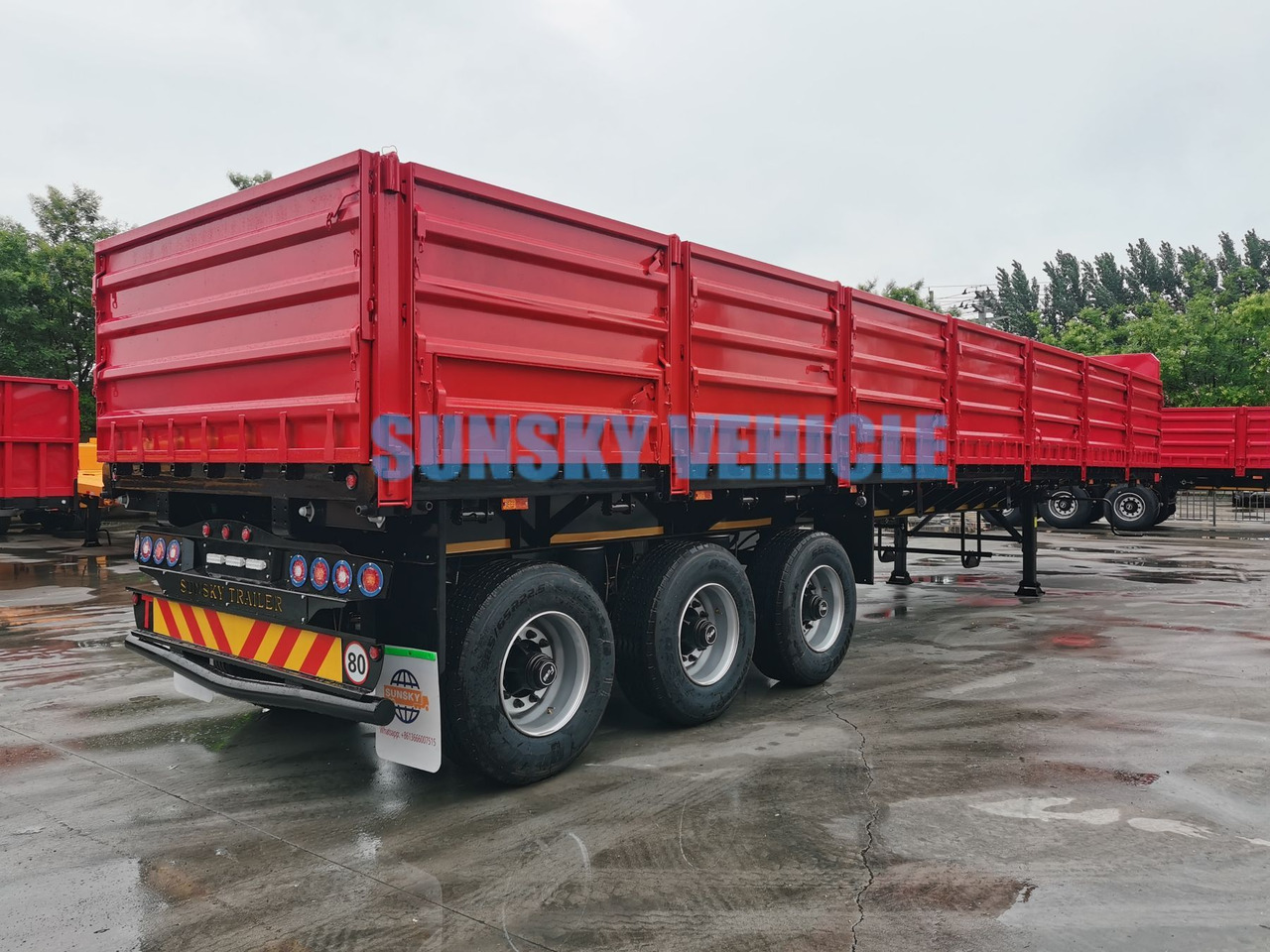 Semi-reboque plataforma/ Caixa aberta para transporte de materiais a granel novo SUNSKY 40FT drop side wall semi trailer: foto 4