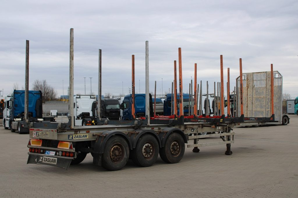 Semi-reboque transporte de madeira ZASŁAW D-651 A, 2X LIFTING AXLE: foto 3