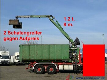  Abrollcontainer 23 m³ + Kran Hiab F 95S 1.2t 8m - Contentor ampliroll: foto 1