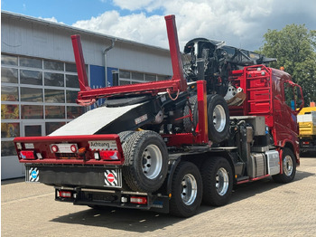 Camião de transporte de madeira, Camião grua Volvo FH 540 6x4 Langholztransporter Kran + Anhänger: foto 3