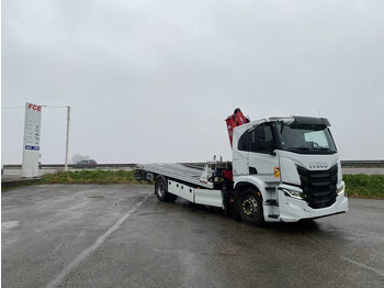 Camião transporte de veículos Iveco S WAY480 /FIAULT PF60 +GRUE HMF endommagée: foto 4