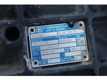 Caixa de velocidade por Camião ZF 12AS2331DD+INT3 81.32004-6267: foto 5