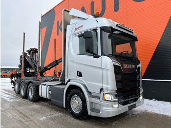 Camião de transporte de madeira, Camião grua para transporte de madeiras Scania R 520 8x4*4 RETARDER: foto 4