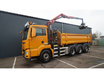 Camião grua MAN TGS 35-440 8X4 2 SIDE TIPPER WITH HMF Z 1943 CRANE 415.000KM: foto 3