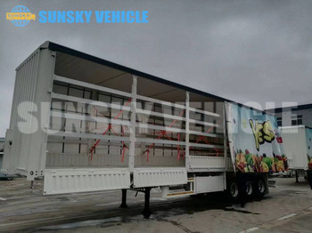 Semi-reboque de lona para transporte de bebidas novo HOWO 13 meters curtain side semi trailer: foto 3