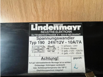 Sistema elétrico por Camião MAN Spannungswandler LINDENMAYR TYP 190 24V/12V 10A/7A: foto 2