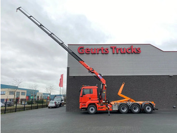 Camião polibenne, Camião grua MAN TGS 35.480 8X4 TRIDEM + 20 TON HAAKARM + HMF 3220-K6 KRAAN/KRAN/CRANE/GRUA: foto 5