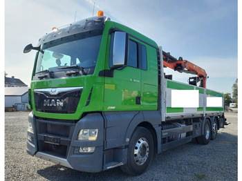Camião de caixa aberta/ Plataforma, Camião grua MAN TGX 26.520 m Palfinger Kran PK20001 14,6m + Funkfernbedie: foto 1