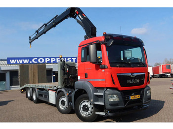 Camião transporte de veículos, Camião grua MAN TGS 35.360 8x2 Oprijwagen + HIAB 228 E 3 kraan. Radio grafisch + winch: foto 2