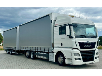 Camião de lona MAN TGX 26.460 / ZESTAW PRZEJAZDOWY / 38 PALET / AUTOMAT / SYPIALKA / PRZYCZEPA WIELTON / 2019 ROK / NISKI PRZEBIEG: foto 2
