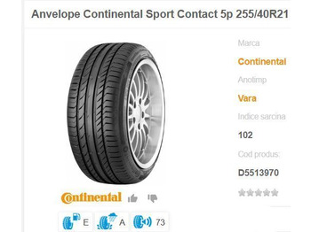 Pneu por Automóvel Anvelope Continental NOI ContisportContact 255 / 40 ZR 21: foto 5
