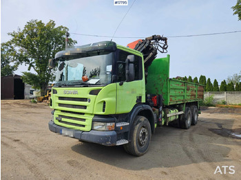 Camião de caixa aberta/ Plataforma, Camião grua 2007 Scania P 340: foto 2