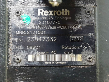 Hidráulica por Máquina de construção Ahlmann AZ150E-23107770-Rexroth A6VM140EP2/63W-Drive motor: foto 5