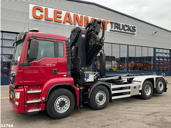 Camião polibenne, Camião grua MAN TGS 35.480 8x4H Euro 6 HMF 40 Tonmeter laadkraan + Fly-Jib: foto 2