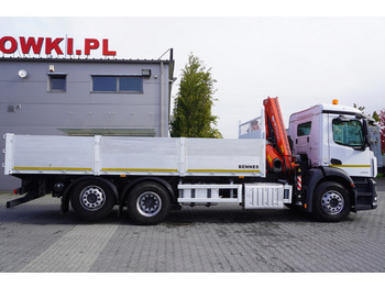 Camião de caixa aberta/ Plataforma, Camião grua MERCEDES-BENZ Antos 2540 / Flatbed 15 EPAL / Fassi F165 / 6.1 t / 8 m reach / remote control / rotator / 1600 MTH / steered axle: foto 3