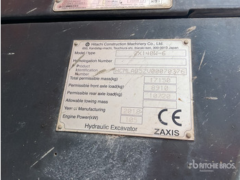 Escavadeira de rodas HITACHI ZX140W-6