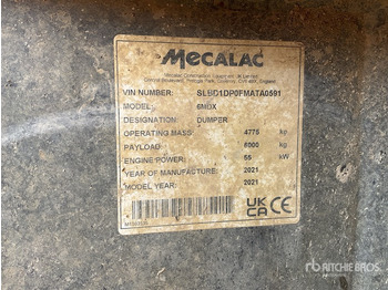 Dumper 2021 Mecalac 6MDX Cabbed 6 Ton Dumper: foto 2
