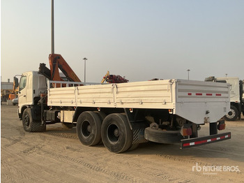Camião de caixa aberta/ Plataforma, Camião grua 2008 Hino 145 2007 Palfinger K10000 Knuckle B ... Flatbed Truck with Crane: foto 4