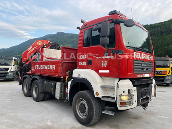 Camião de caixa aberta/ Plataforma, Camião grua MAN 33.440 6x6 KRAN PM27 und Frontseilwinde 60lm: foto 2