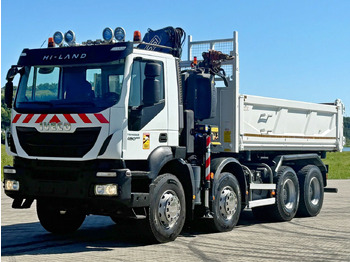 Camião basculante, Camião grua Iveco TRAKKER 450 * FASSI F215A.0.22 + FUNK / 8x4 *TOP: foto 5