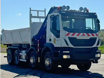 Camião basculante, Camião grua Iveco TRAKKER 450 * FASSI F215A.0.22 + FUNK / 8x4 *TOP: foto 4